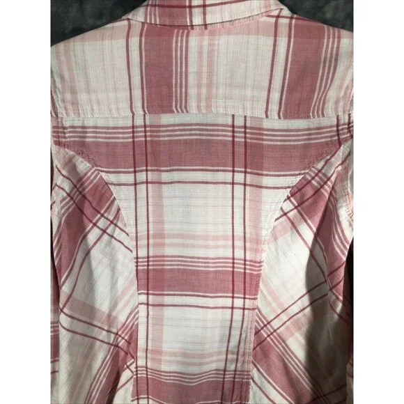 Style & Co Womens Shirt Button-Up Pink Plaid Size Medium - Picture 10 of 12